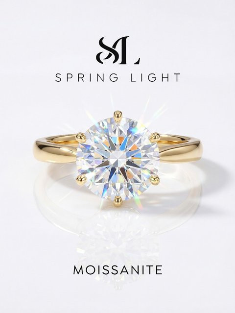 Stylever Moissanit-Diamantring, 925 Silber, Damen - Bild 1