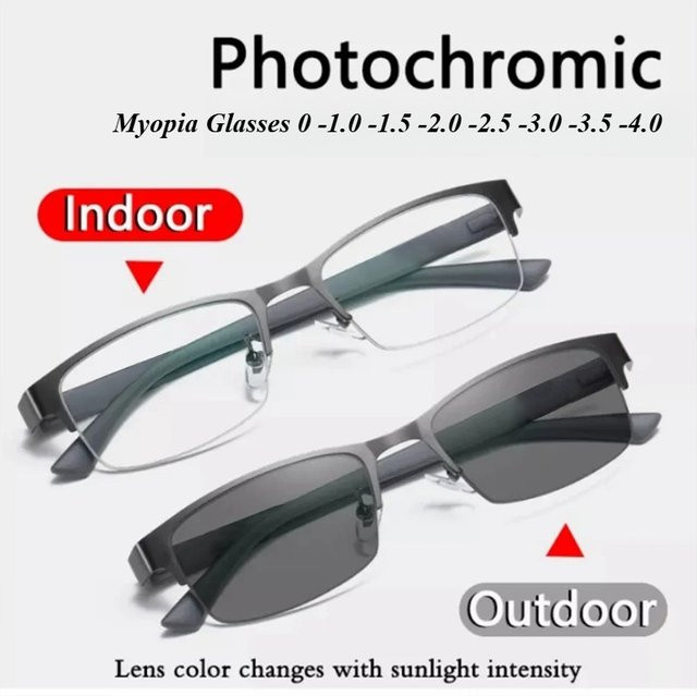 MDOD Korrektionsbrille, Halbrand, rechteckig, Metall, grau, Herren - Bild 1