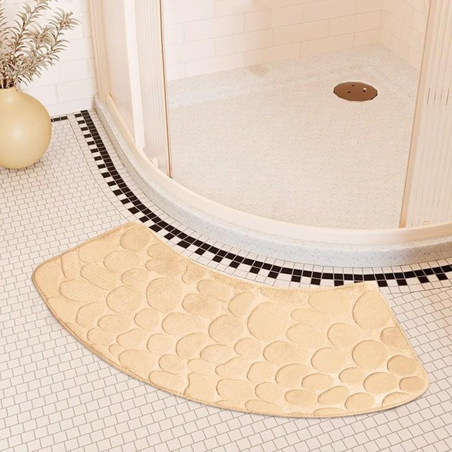 A Life Houseware Badezimmermatte mit Kieselprägung in Beige, 2er-Set, rutschfest und saugfähig, B/L: 40 x 100 cm - Bild 1