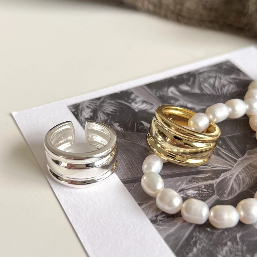 PANJBJ Ring, 925 Silber, Doppelschicht, Damen - Bild 2