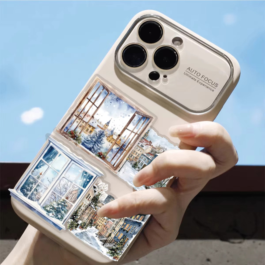 Etori Life 15 Stück handbemalte Aufkleber mit Schneebesetzter Fensteransicht in Multicolour für Notizbücher, Handys und Gepäck - Bild 3
