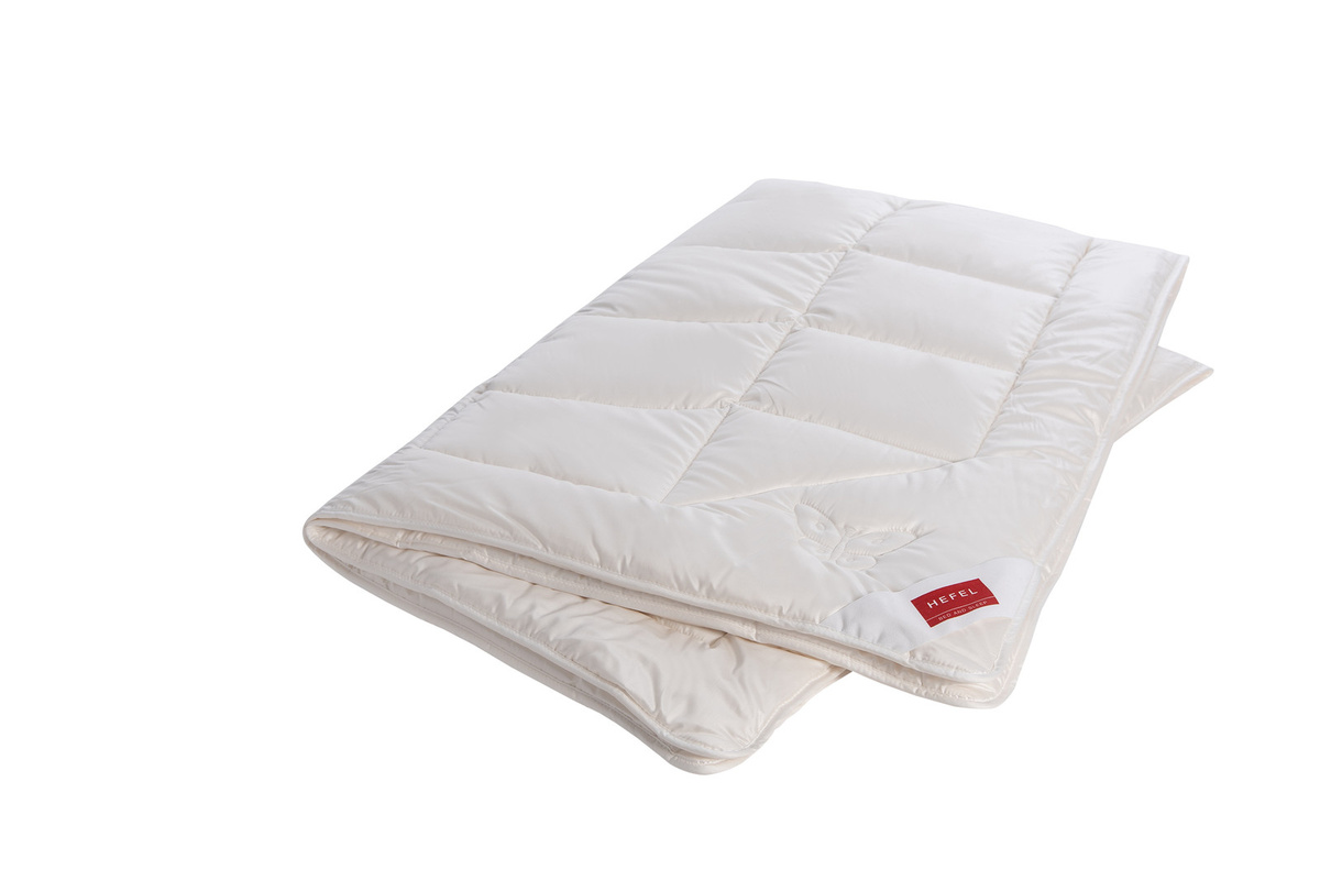 Hefel Pure Silk Ganzjahresdecke aus Seide und Lyocell, Beige/Weiß, B/H: 135 x 200 cm - Bild 1