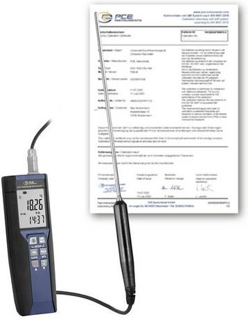 PCE Instruments PCE-HPT 1-ICA Einstichthermometer mit Pt100 Fühler und Datenlogger-Funktion, kalibriert (ISO), schwarz - Bild 1