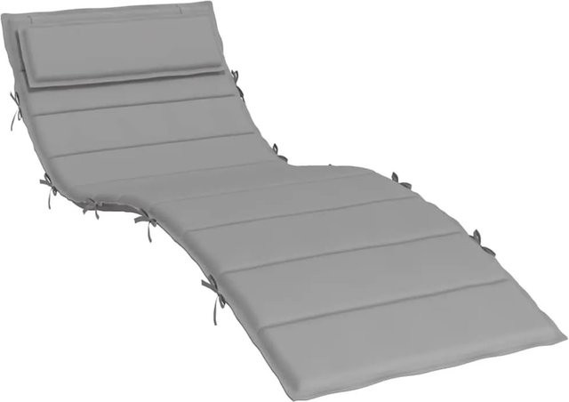vidaXL Sonnenliegen-Auflage Grau aus Oxford-Gewebe, B/B/H: 180 x 60 x 4 cm - Bild 1