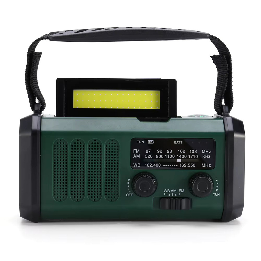Shunmaii LED-Notfallradio in Grün mit AM/FM/WB, 10000mAh Akku, Taschenlampe, Leselampe, Handkurbel und USB-C-Ladung sowie SOS-Alarm - Bild 6