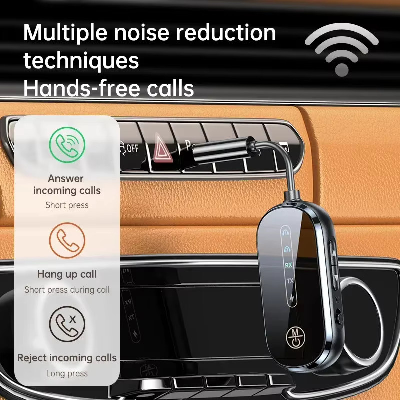 XIKCU 2-in-1 Bluetooth 5.4 Sender und Empfänger mit geringer Latenz und Dual-Verbindung, 3,5 mm Klinken-Adapter in Schwarz - Bild 2