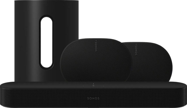 Sonos Heimkino-Set bestehend aus Beam Gen. 2, 2x Era 300 und Sub Mini in Schwarz - Bild 1