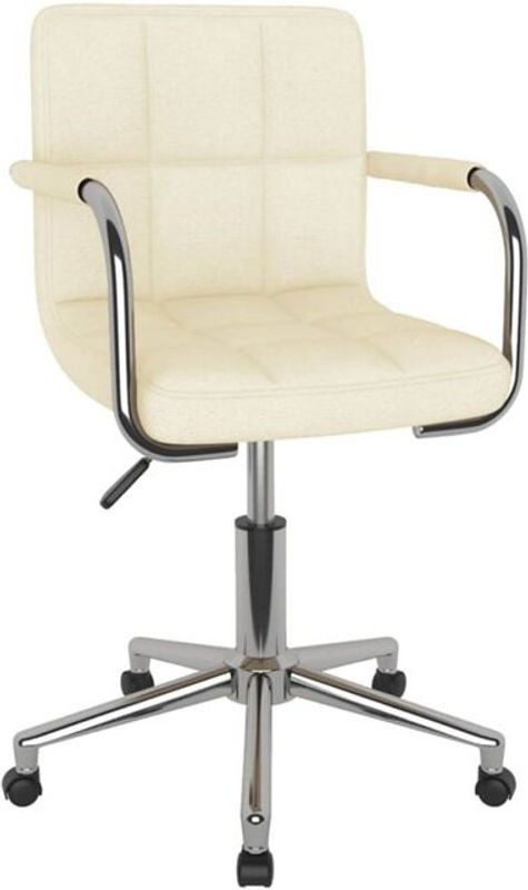 Vidaxl Esszimmerstuhl drehbar in Beige aus Stoff mit Chrom-Elementen - Bild 1