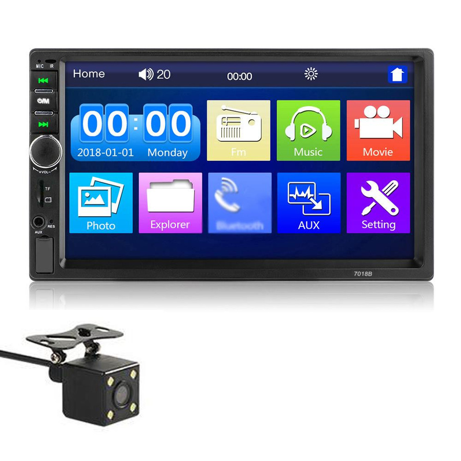VehicleKit 7-Zoll Doppel-Din Autoradio Receiver mit Touchscreen, Bluetooth und MP5-Player, Schwarz - Bild 4