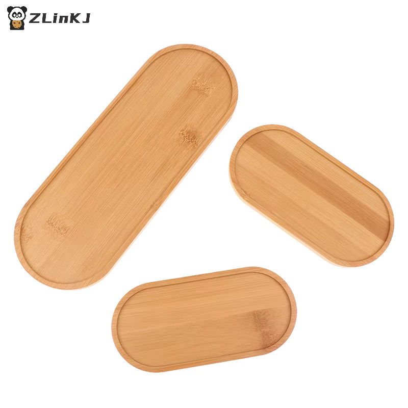 JETTING Bambus Tablett Oval aus Holz in Braun als dekorative Unterlage für Tassen und Blumentöpfe - Bild 2