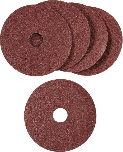 LUX-TOOLS Fiberscheibe Classic für Metall, braun, Ø 115 mm, Körnung 60, 5 Stück - Bild 1