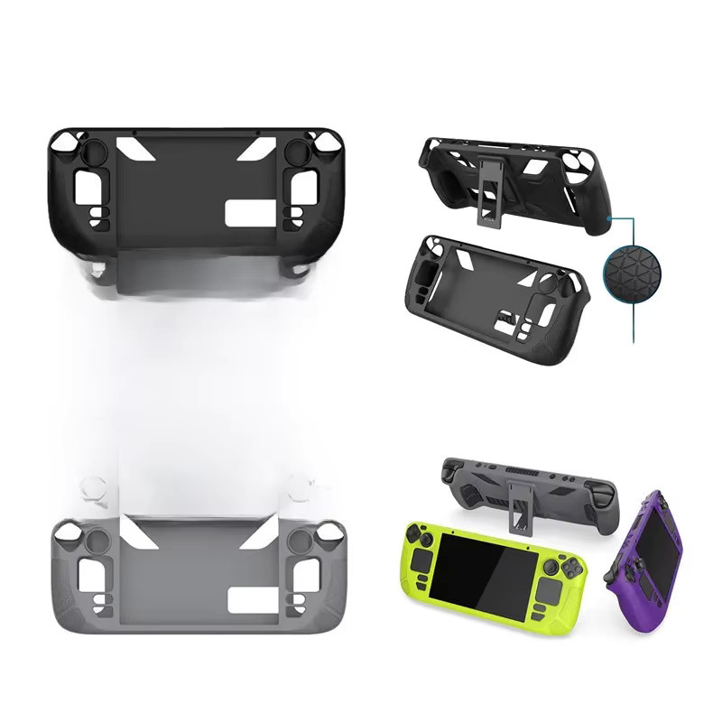 KOMIER Silikonhülle für Steam Deck OLED Spielekonsole in Purple mit integrierter Halterung - Bild 5