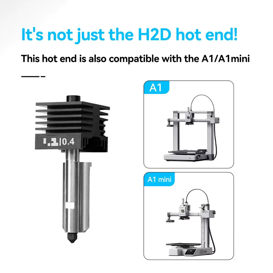 Sirol Hotend Kit H2D H2S H2C für Bambu Lab mit gehärteten Stahl Düsen in 0,2/0,4/0,6/0,8 mm für A1 und A1 mini - Bild 3