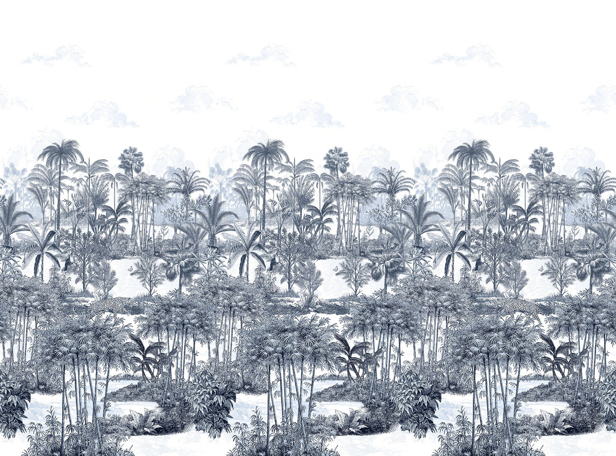 Isidore Leroy Wandbild Amazon Panthere Bleu in Blau mit Tiermotiv aus Vlies - Bild 3