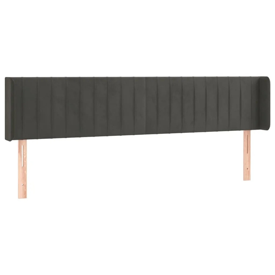 vidaXL LED Kopfteil aus Samt in Dunkelgrau mit USB-Ladeport und integrierter Beleuchtung B: 163 cm, T: 16 cm, H: 78-88 cm - Bild 2