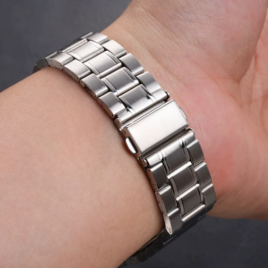 OAKCHARM Uhrenarmband Edelstahl, Silber, Herren - Bild 3