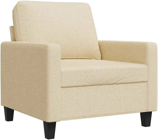 vidaXL Sessel in Beige aus Stoff mit Metallgestell und Armlehnen, modern und freistehend - Bild 1