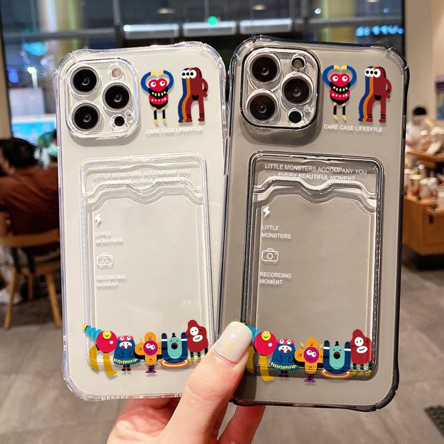 TUNEDEE Transparente Handyhülle mit Kartenhalter für iPhone 11 bis iPhone 16 Pro Max - Bild 1
