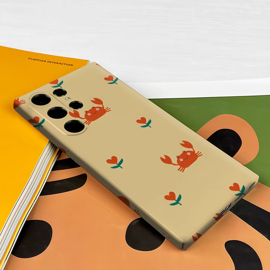 Stoßfeste Handyhülle mit Krabben-Muster für Samsung Galaxy S26 S25 S24 S23 Ultra Plus in Beige - Bild 2