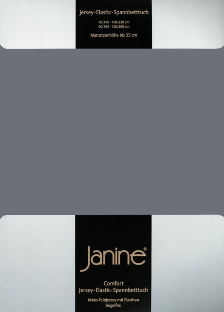 Janine Spannbetttuch Elastic Jersey aus Baumwolle in Grau - Bild 1