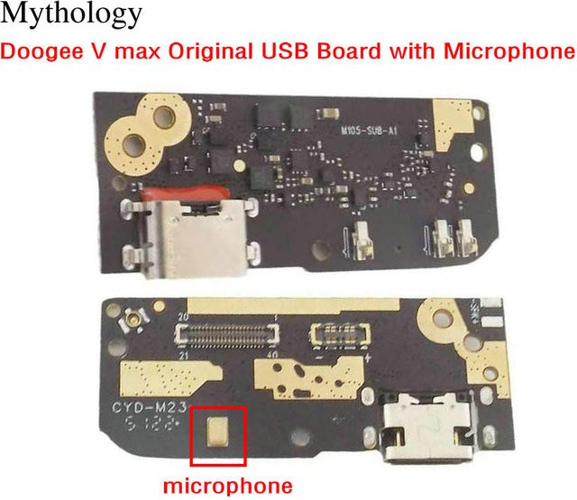Doogee V Max USB-C Ladegerät mit Mikrofon-Board und Schaltungen in Schwarz - Bild 1