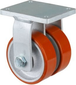 BS Schwerlastdoppelrolle S110.C10.150 Bockrolle mit Raddurchmesser 150 mm in Orange - Bild 1