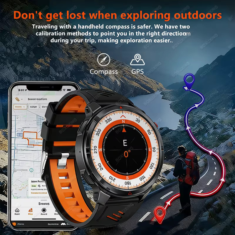 BOXUXING Smartwatch, Schwarz, Silikon, Herren - Bild 5