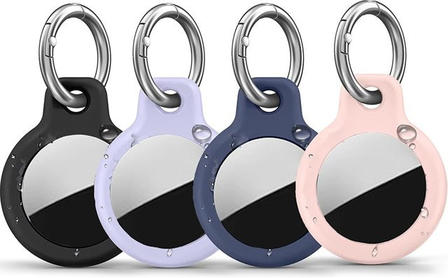 Weiche TPU-Schutzhülle mit Schlüsselanhänger für Apple AirTag in Blau - Bild 1
