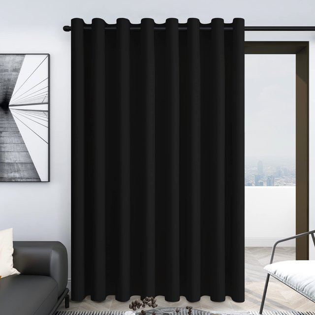 EASHION Verdunkelungsvorhänge in Schwarz, lichtblockierende und wärmeisolierende Ösenvorhänge für Wohnzimmer und Schlafzimmer - Bild 1