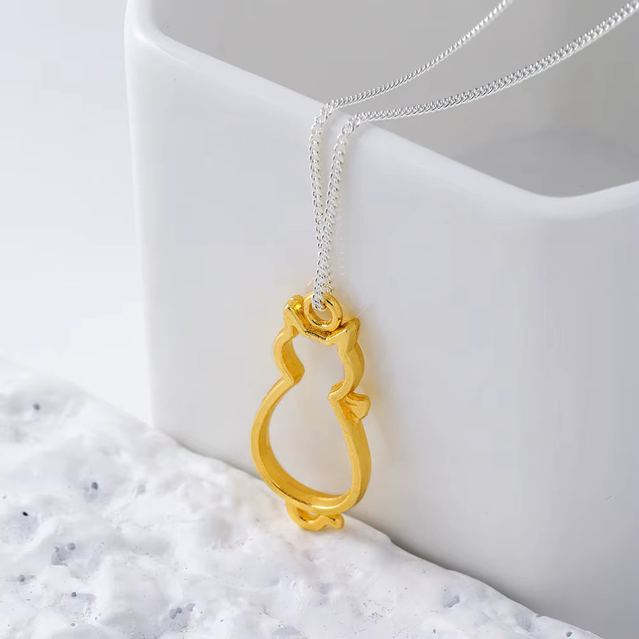 AGCFABS Charms Katze Form, Metall, Gold, Unisex - Bild 2