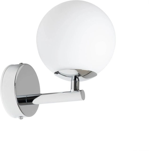 Arcchio LED Wandleuchte für das Badezimmer in Chrom, moderne 1-flammige Wandlampe aus Metall mit Glasschirm, IP44 spritzwassergeschützt - Bild 1