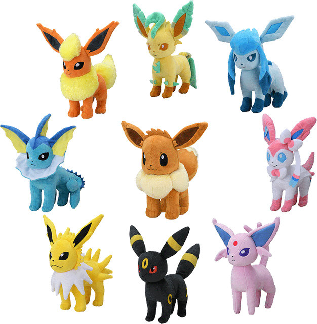DUODUOBAO Eevee Family Pokemon Plüschspielzeug-Set, Stoffpuppen, 1/10 Stück - Bild 1