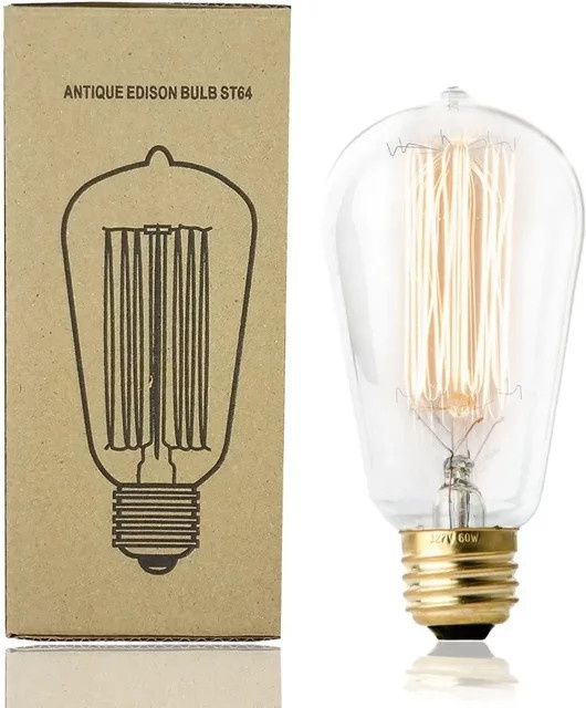 JOYINLED Vintage Edison LED-Glühbirnen ST64, E27, Warmweiß, Dimmbar, 40W, Transparent - Bild 1