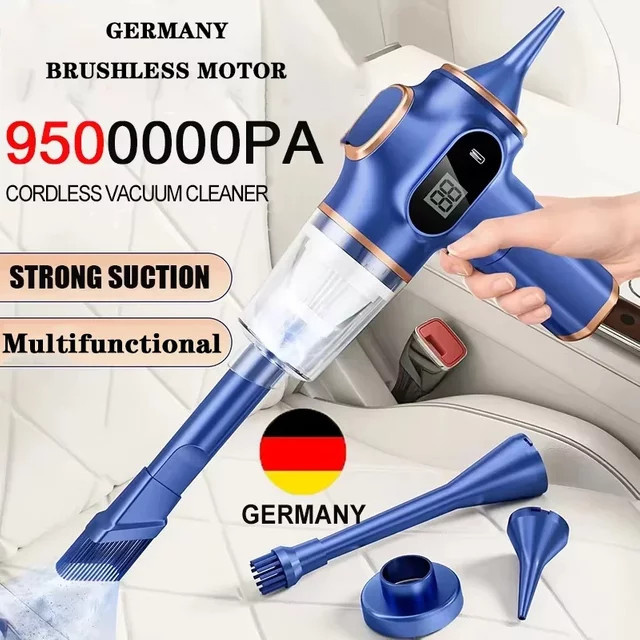 XMSJ Akku Handstaubsauger kabellos in Blau für Heim und Auto - Bild 1