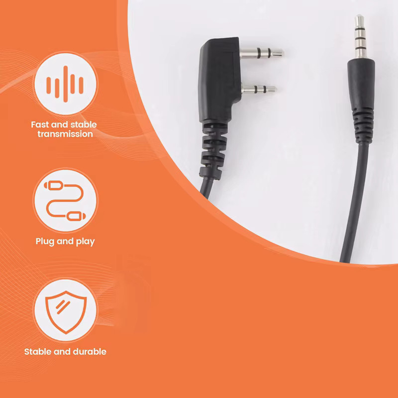 2er-Set APRS-K1 Audio Interface Kabel für Baofeng, Kenwood, Wouxun, TYT und Quansheng, kompatibel mit Android (Aprsdroid) und iOS (Aprspro), Farbe: Schwarz - Bild 2