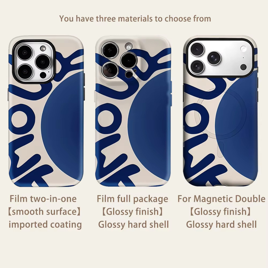 Curvy Text Magnetische Handyhülle für iPhone 17 16 15 14 13 Pro Max Plus Robustes Doppel-Layer Design - Bild 2