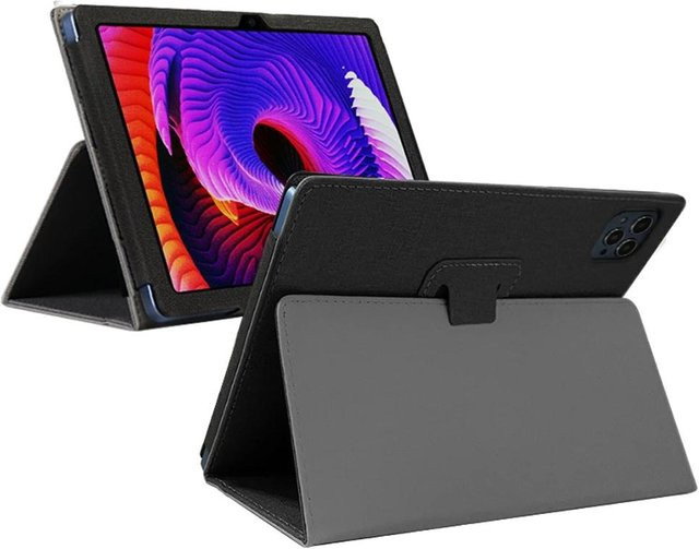 BDF Android Tablet PC 10,1 Zoll mit 128GB Speicher, 8GB RAM, Octa-Core Prozessor, 4G LTE, Dual-SIM und Cover Case in Grau - Bild 1