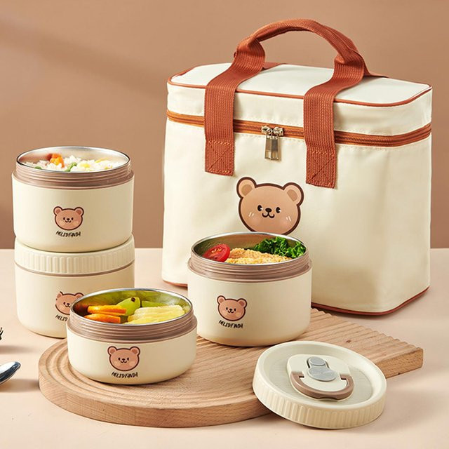 WORTHBUY Isolierte Bento-Box aus Edelstahl, Auslaufsichere Thermobox in Grün, Mikrowellengeeignet - Bild 1