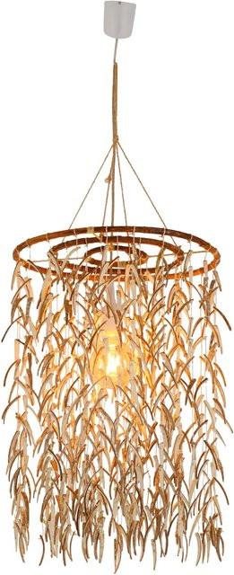 Näve Pendelleuchte Kokos in Beige aus Naturmaterial, Durchmesser: 40 cm, Höhe: 120 cm - Bild 1
