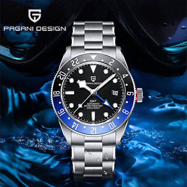 Pagani Design GMT Armbanduhr, Automatik, Edelstahl, Saphirglas, Herren - Bild 1