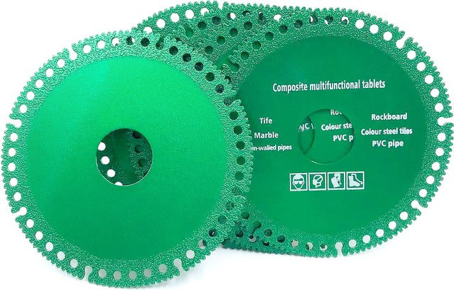 Multifunktionales Schneidstück für Winkelschleifer zum Schneiden von Metall, Stein, Fliesen und Marmor, Grün, Durchmesser: 10,0 cm - Bild 1