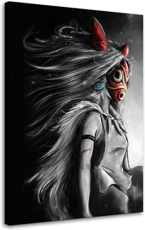 Feeby Leinwandprint Princess Mononoke Anime Porträt, mehrfarbig, B: 60 cm, H: 40 cm - Bild 1