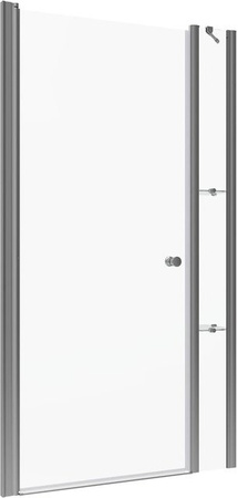 Aquabatos Duschkabine Nischentür mit Festteil und Duschablage, B/H: 110 x 197 cm, 6mm ESG Glas, transparent