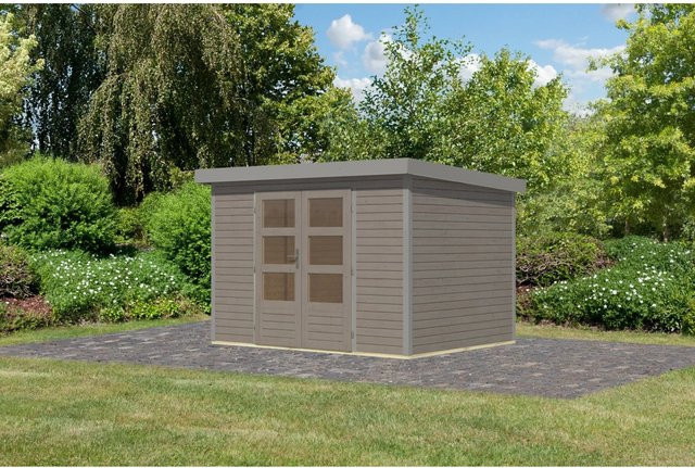Karibu Gartenhaus Diego 4 D in Wassergrau/Graualuminium, B/T/H: 298 x 209 x 213 cm - Bild 1