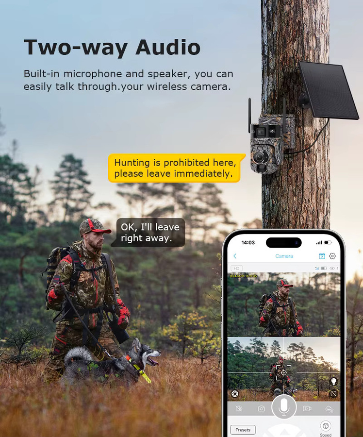 INQMEGA 6K 12MP 4G Solar Jagd Trail Kamera mit 60X Zoom und PIR Menschenerkennung für Outdoor Wildlife Tracking via UBOX App - Bild 5