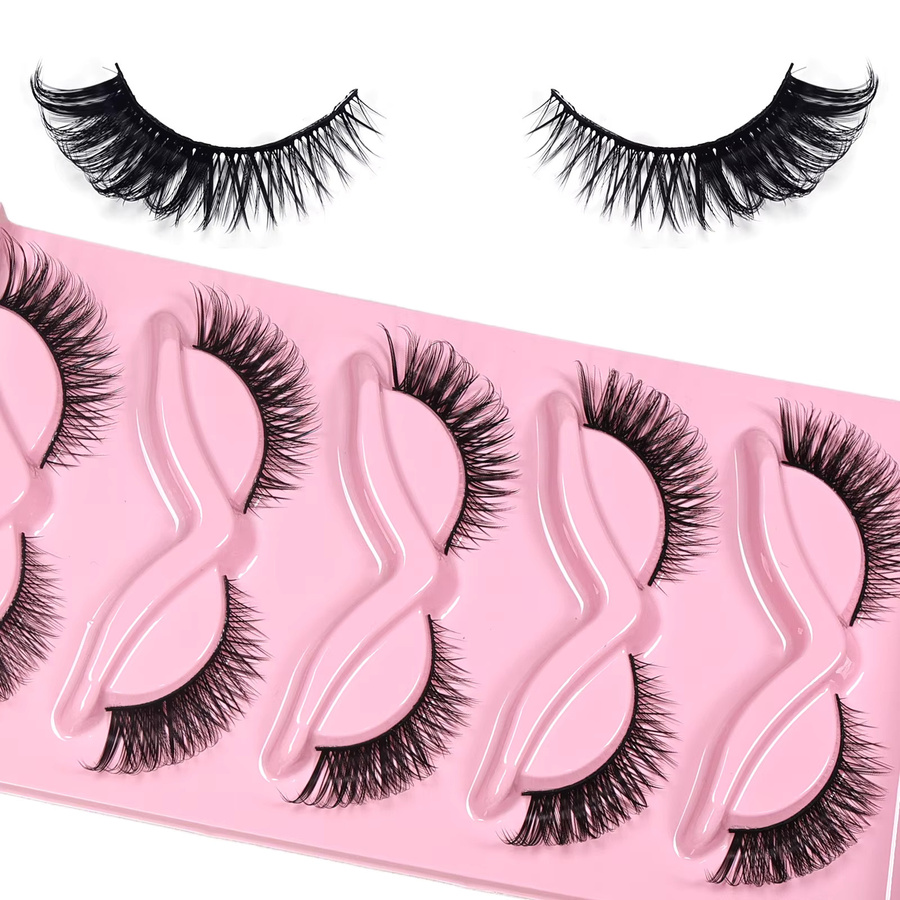 JIEFUXIN Cat-Eye Wimpern, 5 Paar, künstliche Wimpernverlängerungen - Bild 3
