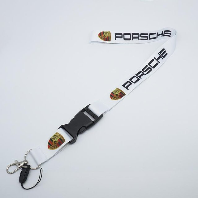 Porsche Schlüsselanhänger Halsschlaufe, weiß, Unisex - Bild 1