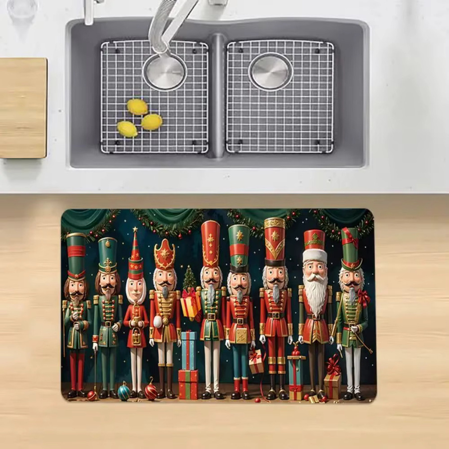 VIKAMA Druckteppich mit Nussknacker Soldat Muster für Wohnzimmer, Schlafzimmer und Küche - Bild 5