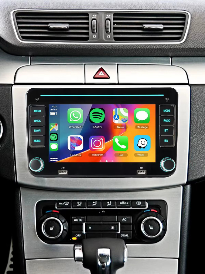 ESSGOO Android 15 Autoradio mit 7 Zoll Display, 4+64G Speicher, kabelloses CarPlay, Android Auto, GPS, Bluetooth und WLAN für Seat, Skoda, VW Golf, Passat, Polo, Touran, Tiguan, Sharan, Caddy, EOS, T5 in Schwarz - Bild 5