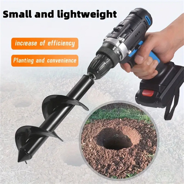 Gartenschnecke Spiralbohrer mit 3/8 Zoll Sechskant Bohrer für Pflanzlöcher und lockeren Boden in Schwarz - Bild 1